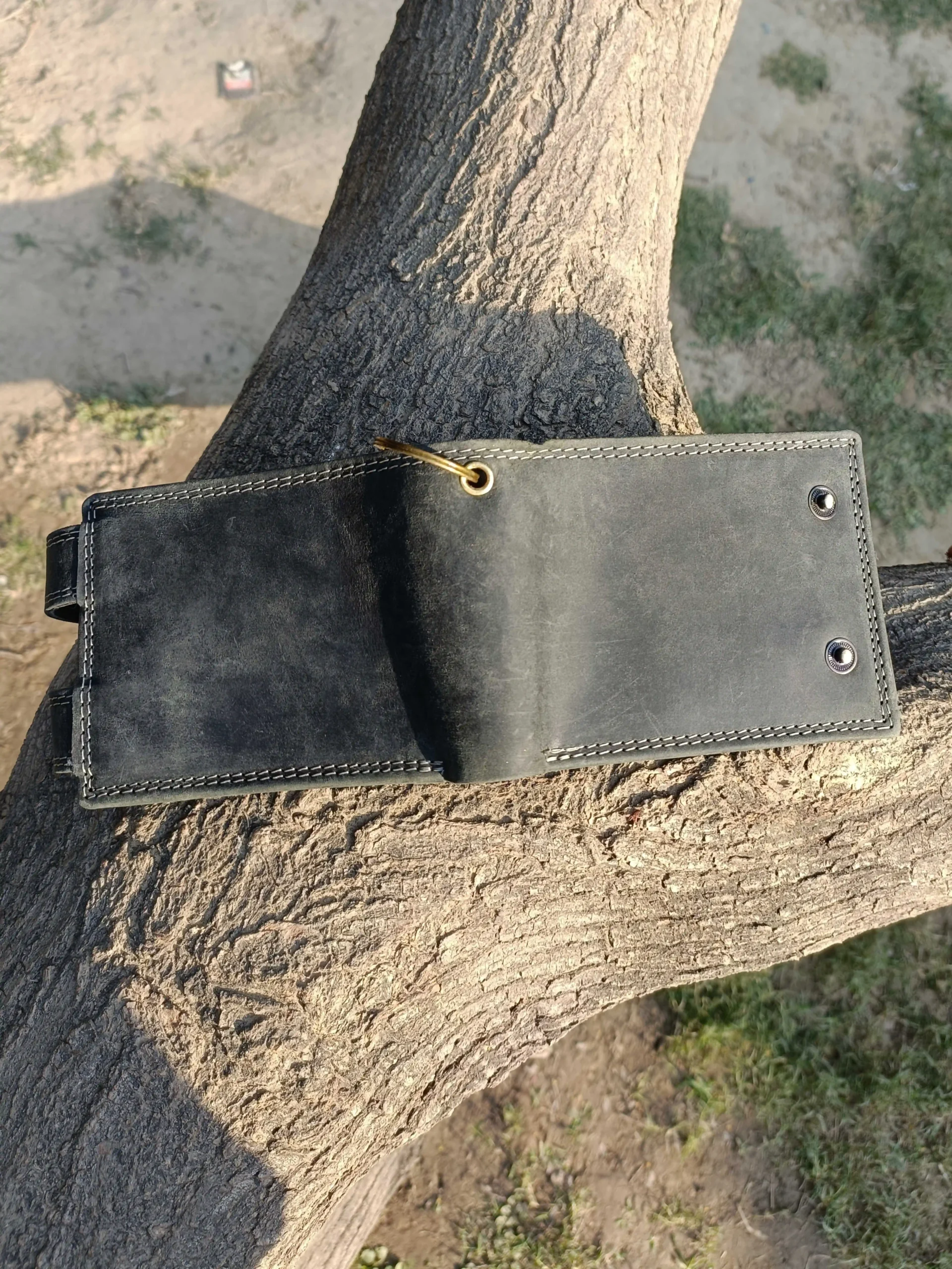 Bifold Men’s Vintage Leather Biker Wallet - Image 6